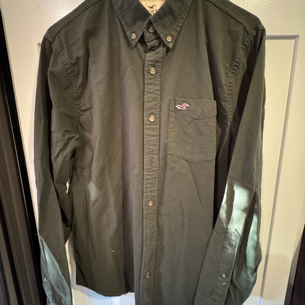 Hollister Men's Dark Green Casual Shirt